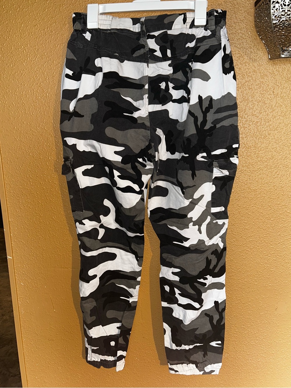 Black & White Camo Cargo Joggers - Picture 1 of 2